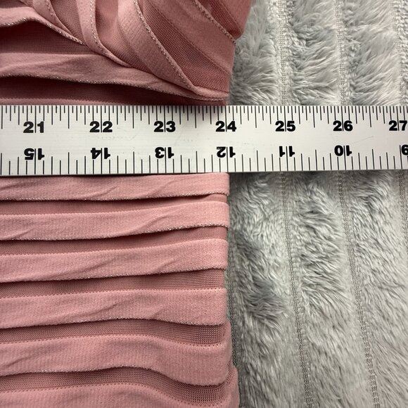 Eloquii Shirt Womens 14/16 Short Sleeve Tee Pink Textured Stripes Shimmer Top‎ - Picture 4 of 9